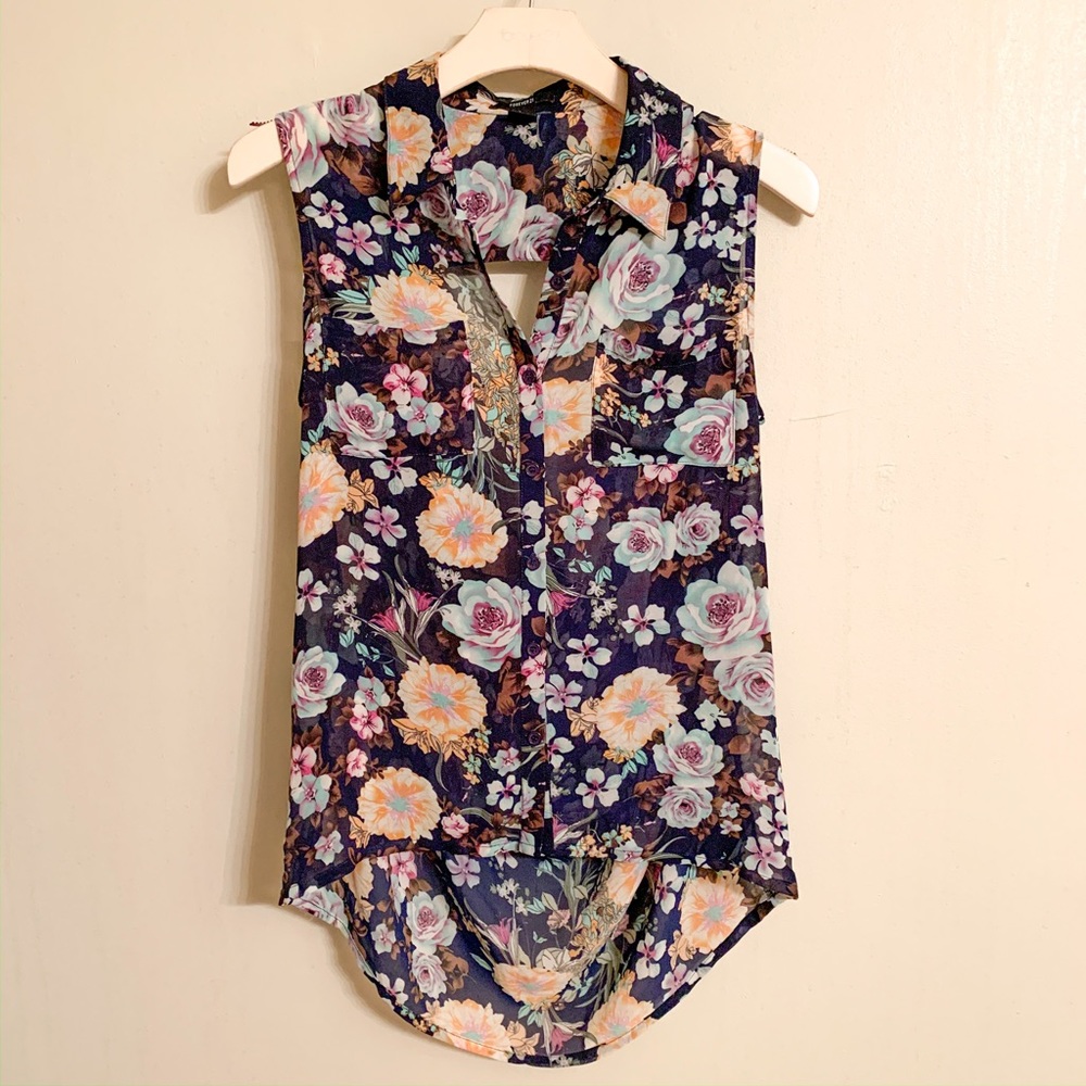 Floral Open Back top